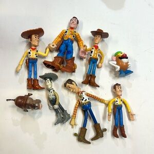 Disney's Pixar Toy Story Woody, Bullseye, Mr. Potato Head Figurine Toy Bundle